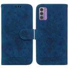 For Nokia G42 Butterfly Rose Embossed Leather Phone Case(Blue) - 1