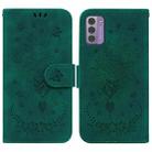 For Nokia C12 Butterfly Rose Embossed Leather Phone Case(Green) - 1