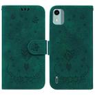 For Nokia C12 Butterfly Rose Embossed Leather Phone Case(Green) - 1