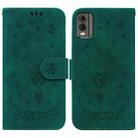 For Nokia C32 Butterfly Rose Embossed Leather Phone Case(Green) - 1