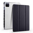 For Xiaomi Pad 6 / 6 Pro 3-fold Clear TPU Smart Leather Tablet Case with Pen Slot(Black) - 1