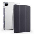 For Xiaomi Pad 6 Max 14 3-fold Clear TPU Smart Leather Tablet Case with Pen Slot(Black) - 1