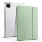 For Xiaomi Pad 6 Max 14 3-fold Clear TPU Smart Leather Tablet Case with Pen Slot(Green) - 1