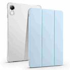 For Xiaomi Redmi Pad Pro 12.1 3-fold Clear TPU Smart Leather Tablet Case with Pen Slot(Ice Blue) - 1