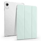 For Xiaomi Redmi Pad Pro 12.1 3-fold Clear TPU Smart Leather Tablet Case with Pen Slot(Light Green) - 1