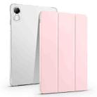 For Xiaomi Redmi Pad Pro 12.1 3-fold Clear TPU Smart Leather Tablet Case with Pen Slot(Sand Pink) - 1