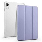 For Xiaomi Redmi Pad Pro 12.1 3-fold Clear TPU Smart Leather Tablet Case with Pen Slot(Lavender Purple) - 1