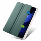 For Xiaomi Pad 7 / 7 Pro 3-fold Clear TPU Smart Leather Tablet Case with Pen Slot(Dark Green) - 2