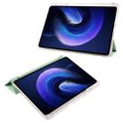 For Xiaomi Pad 7 / 7 Pro 3-fold Clear TPU Smart Leather Tablet Case with Pen Slot(Green) - 3