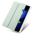 For Xiaomi Pad 7 / 7 Pro 3-fold Clear TPU Smart Leather Tablet Case with Pen Slot(Light Green) - 2
