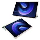 For Xiaomi Pad 7 / 7 Pro 3-fold Clear TPU Smart Leather Tablet Case with Pen Slot(Light Green) - 3