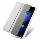 For Xiaomi Pad 7 / 7 Pro 3-fold Clear TPU Smart Leather Tablet Case with Pen Slot(Space Gray) - 2