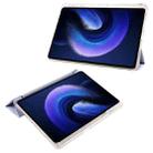 For Xiaomi Pad 7 / 7 Pro 3-fold Clear TPU Smart Leather Tablet Case with Pen Slot(Lavender Purple) - 3
