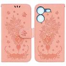 For Tecno Pova 5 Butterfly Rose Embossed Leather Phone Case(Pink) - 1