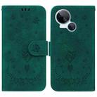 For Tecno Spark 10 5G Butterfly Rose Embossed Leather Phone Case(Green) - 1