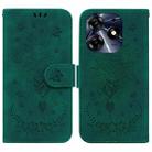 For Tecno Spark 10 Pro Butterfly Rose Embossed Leather Phone Case(Green) - 1