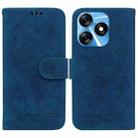 For Tecno Spark 10 / Spark 10C Butterfly Rose Embossed Leather Phone Case(Blue) - 1