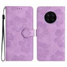 For Honor 50 Lite Flower Embossing Pattern Leather Phone Case(Purple) - 1