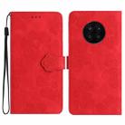 For Honor 50 Lite Flower Embossing Pattern Leather Phone Case(Red) - 1