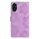 For Honor 200 Pro Flower Embossing Pattern Leather Phone Case(Purple) - 3