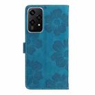 For Honor 200 Lite Global Flower Embossing Pattern Leather Phone Case(Blue) - 3