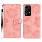 For Honor 200 Lite Global Flower Embossing Pattern Leather Phone Case(Pink) - 1