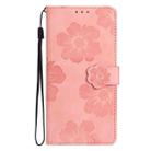 For Honor 200 Lite Global Flower Embossing Pattern Leather Phone Case(Pink) - 2