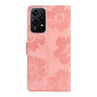 For Honor 200 Lite Global Flower Embossing Pattern Leather Phone Case(Pink) - 3