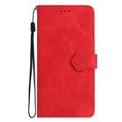 For Honor 200 Lite Global Flower Embossing Pattern Leather Phone Case(Red) - 2