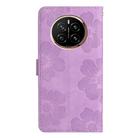 For Honor Magic7 Pro Flower Embossing Pattern Leather Phone Case(Purple) - 3