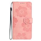 For Honor Magic7 Pro Flower Embossing Pattern Leather Phone Case(Pink) - 2