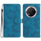 For Honor X9C Flower Embossing Pattern Leather Phone Case(Blue) - 1