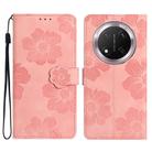 For Honor X9C Flower Embossing Pattern Leather Phone Case(Pink) - 1
