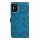 For Honor 400 Global 156.5mm Flower Embossing Pattern Leather Phone Case(Blue) - 3