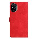 For Honor 400 Global 156.5mm Flower Embossing Pattern Leather Phone Case(Red) - 3