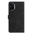 For Honor 400 Global 156.5mm Flower Embossing Pattern Leather Phone Case(Black) - 3