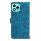 For Honor 400 Lite Global Flower Embossing Pattern Leather Phone Case(Blue) - 3