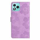For Honor 400 Lite Global Flower Embossing Pattern Leather Phone Case(Purple) - 3