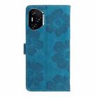 For Honor 400 Pro Global 160.8mm Flower Embossing Pattern Leather Phone Case(Blue) - 3