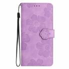 For Honor 400 Pro Global 160.8mm Flower Embossing Pattern Leather Phone Case(Purple) - 2
