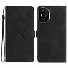 For Honor 400 Pro Global 160.8mm Flower Embossing Pattern Leather Phone Case(Black) - 1
