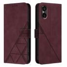 For Sony Xperia 5 VI Crossbody 3D Embossed Flip Leather Phone Case(Wine Red) - 2