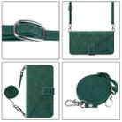 For Sony Xperia 5 VI Crossbody 3D Embossed Flip Leather Phone Case(Dark Green) - 3