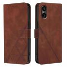 For Sony Xperia 5 VI Crossbody 3D Embossed Flip Leather Phone Case(Brown) - 2