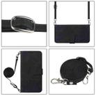 For Sony Xperia 1 VI Crossbody 3D Embossed Flip Leather Phone Case(Black) - 3
