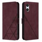 For Sony Xperia 10 VI Crossbody 3D Embossed Flip Leather Phone Case(Wine Red) - 2