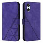 For Sony Xperia 10 VI Crossbody 3D Embossed Flip Leather Phone Case(Purple) - 2