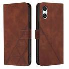 For Sony Xperia 10 VI Crossbody 3D Embossed Flip Leather Phone Case(Brown) - 2