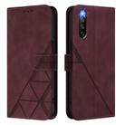 For Sony Xperia 10 IV Crossbody 3D Embossed Flip Leather Phone Case(Wine Red) - 2