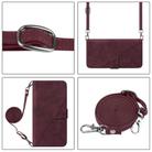 For Sony Xperia 10 IV Crossbody 3D Embossed Flip Leather Phone Case(Wine Red) - 3